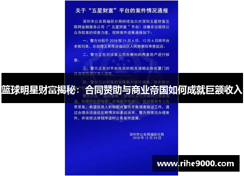 篮球明星财富揭秘：合同赞助与商业帝国如何成就巨额收入